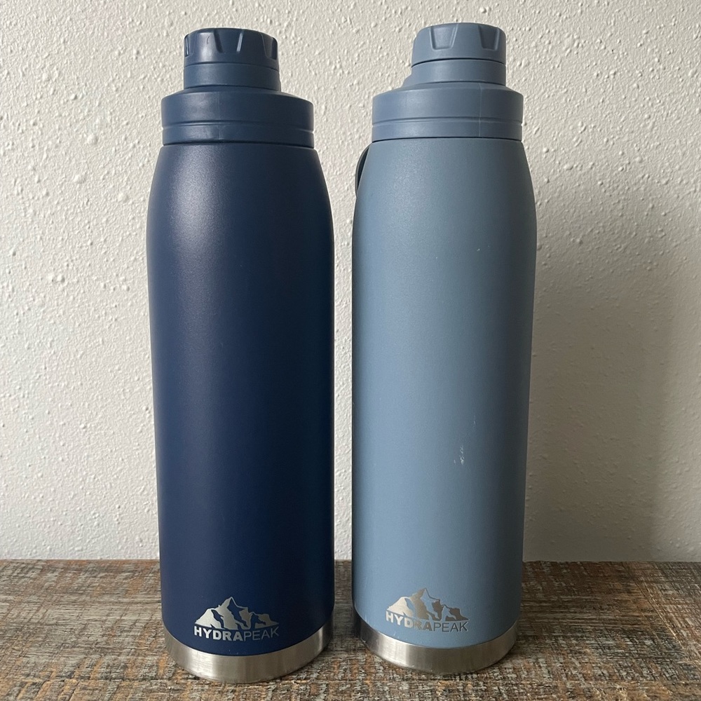 Hydrapeak Blue Insulated 40oz Stainless Steel Bottles Set of 2